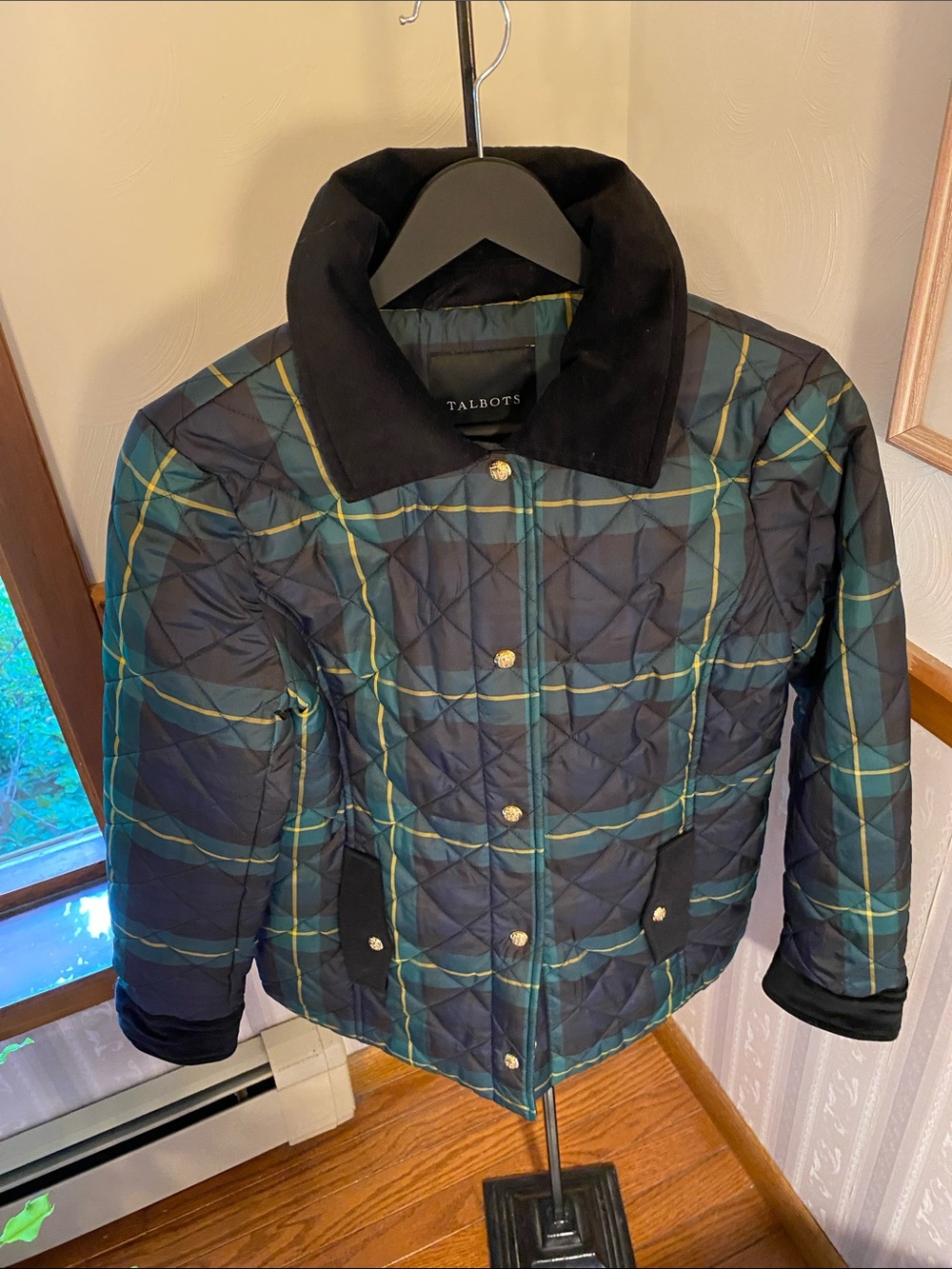 Talbots Diamond Quilted Plaid Jacket